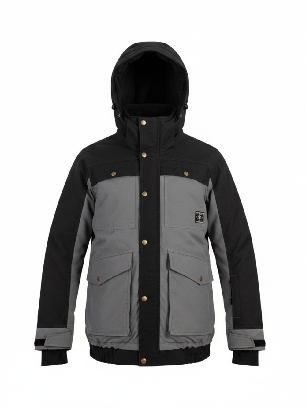 O'Neill Unisex Black and Gray Colorblock Ski Jacket Medium